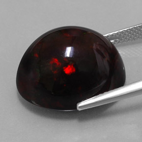 13,63 ctw natürlicher mehrfarbiger Schwarzer Opal, Oval Schliff, Lichtundurchlässig