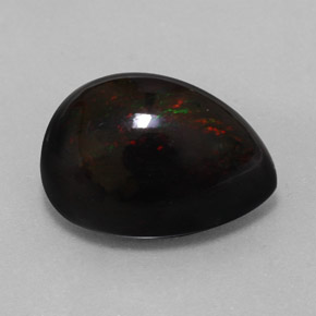 9,42 ctw natürlicher mehrfarbiger Schwarzer Opal, Birnenform, Lichtundurchlässig