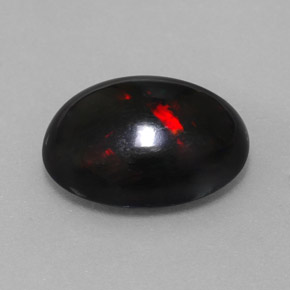 5,63 ctw natürlicher mehrfarbiger Schwarzer Opal, Oval Schliff, Lichtundurchlässig