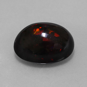 8,11 ctw natürlicher mehrfarbiger Schwarzer Opal, Oval Schliff, Lichtundurchlässig