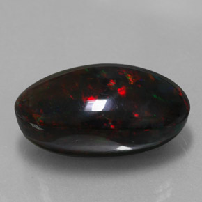 17,92 ctw natürlicher mehrfarbiger Schwarzer Opal, Oval Schliff, Lichtundurchlässig