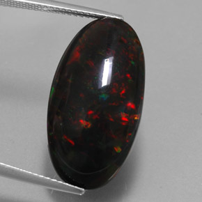 17,92 ctw natürlicher mehrfarbiger Schwarzer Opal, Oval Schliff, Lichtundurchlässig