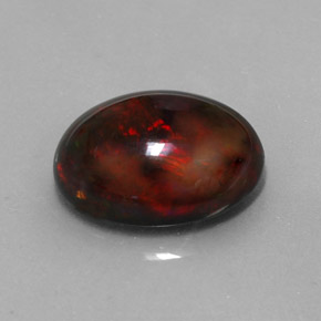 6,26 ctw natürlicher mehrfarbiger Schwarzer Opal, Oval Schliff, Lichtundurchlässig