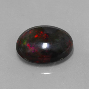 5,81 ctw natürlicher mehrfarbiger Schwarzer Opal, Oval Schliff, Lichtundurchlässig