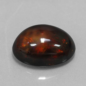 6,02 ctw natürlicher mehrfarbiger Schwarzer Opal, Oval Schliff, Lichtundurchlässig