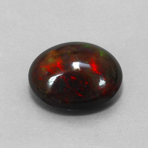 4,31 ctw natürlicher mehrfarbiger Schwarzer Opal, Oval Schliff, Lichtundurchlässig