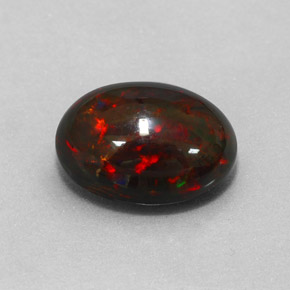 3,73 ctw natürlicher mehrfarbiger Schwarzer Opal, Oval Schliff, Lichtundurchlässig