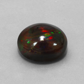 3,84 ctw natürlicher mehrfarbiger Schwarzer Opal, Oval Schliff, Lichtundurchlässig