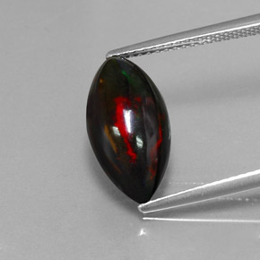 3,06 ctw natürlicher mehrfarbiger Schwarzer Opal, Marquise, Lichtundurchlässig