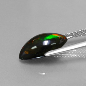 3,06 ctw natürlicher mehrfarbiger Schwarzer Opal, Marquise, Lichtundurchlässig