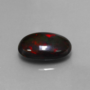 3,80 ctw natürlicher mehrfarbiger Schwarzer Opal, Oval Schliff, Lichtundurchlässig