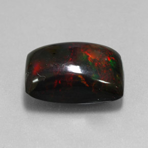 5,58 ctw natürlicher mehrfarbiger Schwarzer Opal, Baguette, Lichtundurchlässig