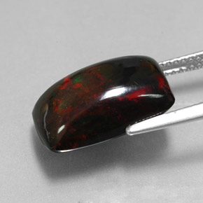 5,58 ctw natürlicher mehrfarbiger Schwarzer Opal, Baguette, Lichtundurchlässig
