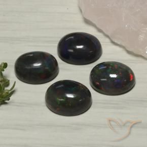 5.55 ct natürliche Mehrfarbig Schwarzer Opal-Edelsteine, Oval, Lichtdurchlässig