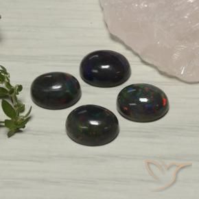 5.55 ct natürliche Mehrfarbig Schwarzer Opal-Edelsteine, Oval, Lichtdurchlässig