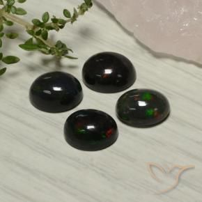 5.51 ct natürliche Mehrfarbig Schwarzer Opal-Edelsteine, Oval, Lichtdurchlässig