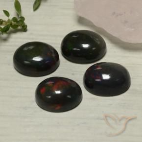 5.54 ct natürliche Mehrfarbig Schwarzer Opal-Edelsteine, Oval, Lichtdurchlässig