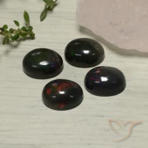 5.54 ct natürliche Mehrfarbig Schwarzer Opal-Edelsteine, Oval, Lichtdurchlässig
