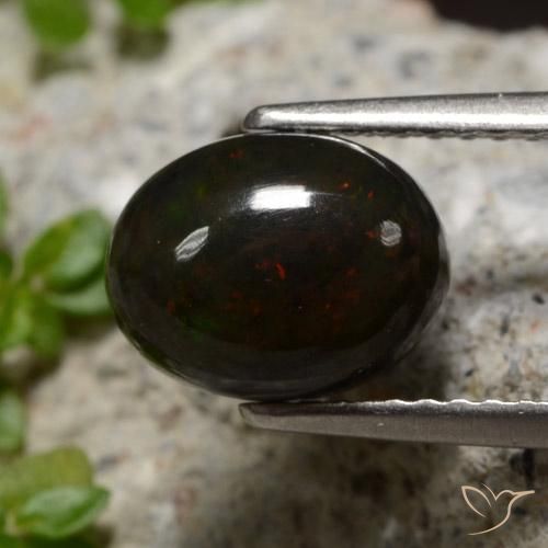 9,17 ctw natürlicher Mehrfarbig Schwarzer Opal, Oval, Lichtdurchlässig