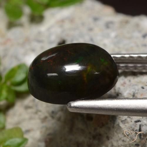 9,17 ctw natürlicher Mehrfarbig Schwarzer Opal, Oval, Lichtdurchlässig