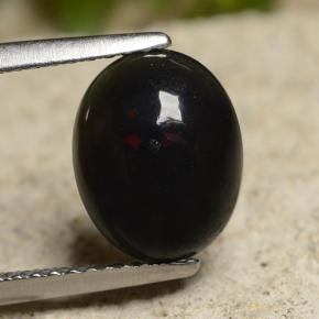 1,50 ctw natürlicher mehrfarbiger Schwarzer Opal, Oval Schliff, Lichtundurchlässig