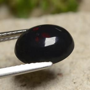1,50 ctw natürlicher mehrfarbiger Schwarzer Opal, Oval Schliff, Lichtundurchlässig