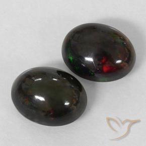 2.53 ct natürliche Mehrfarbig Schwarzer Opal-Edelsteine, Oval, Lichtundurchlässig