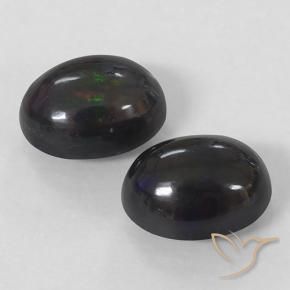 2.86 ct natürliche Mehrfarbig Schwarzer Opal-Edelsteine, Oval, Lichtundurchlässig