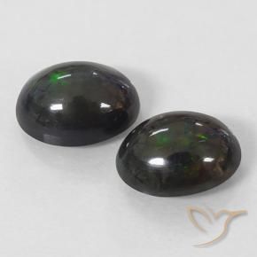 2.40 ct natürliche Mehrfarbig Schwarzer Opal-Edelsteine, Oval, Lichtundurchlässig