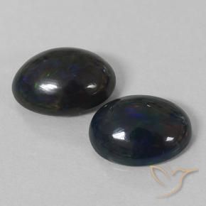 1.85 ct natürliche Mehrfarbig Schwarzer Opal-Edelsteine, Oval, Lichtundurchlässig