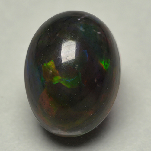 9,17 ctw natürlicher Mehrfarbig Schwarzer Opal, Oval Schliff, Lichtundurchlässig