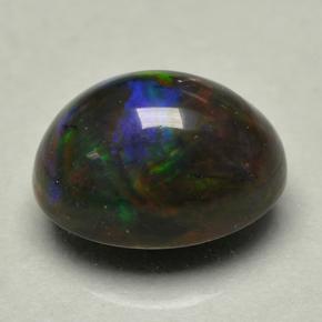 9,17 ctw natürlicher Mehrfarbig Schwarzer Opal, Oval Schliff, Lichtundurchlässig