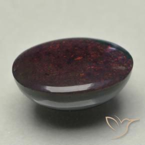 0,74 ctw natürlicher mehrfarbiger Schwarzer Opal, Oval Schliff, Lichtundurchlässig