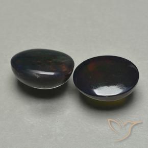 1.74 ct natürliche Mehrfarbig Schwarzer Opal-Edelsteine, Oval, Lichtdurchlässig