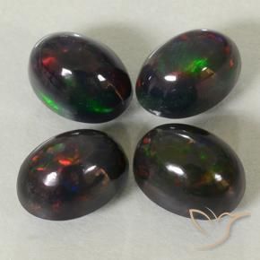 2.79 ct natürliche Mehrfarbig Schwarzer Opal-Edelsteine, Oval, Lichtundurchlässig