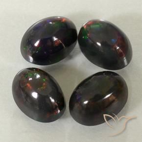 2.79 ct natürliche Mehrfarbig Schwarzer Opal-Edelsteine, Oval, Lichtundurchlässig