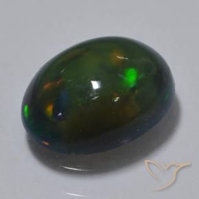 9,17 ctw natürlicher Mehrfarbig Schwarzer Opal, Oval, Lichtdurchlässig