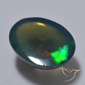9,17 ctw natürlicher Mehrfarbig Schwarzer Opal, Oval, Lichtdurchlässig