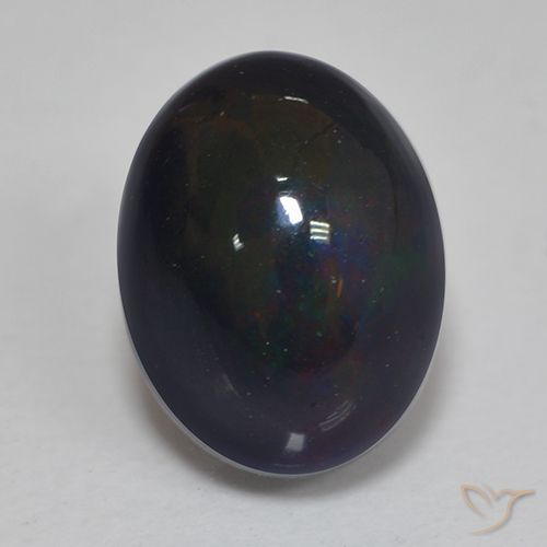 1.25ct Natürlicher Mehrfarbig Schwarzer Opal, Oval, Lichtdurchlässig