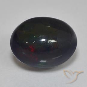 9,17 ctw natürlicher Mehrfarbig Schwarzer Opal, Oval, Lichtdurchlässig
