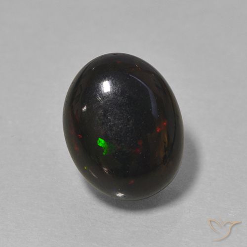 0.99ct Natürlicher Mehrfarbig Schwarzer Opal, Oval, Lichtundurchlässig