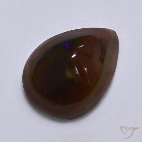 0.85ct Natürlicher Mehrfarbig Schwarzer Opal, Birnenform, Lichtdurchlässig