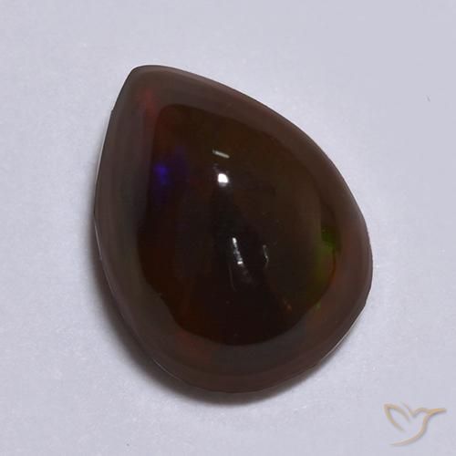 9,17 ctw natürlicher Mehrfarbig Schwarzer Opal, Birnenform, Lichtdurchlässig