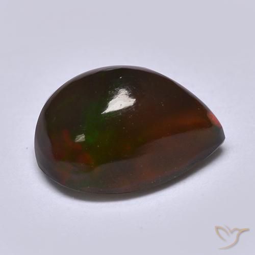 9,17 ctw natürlicher Mehrfarbig Schwarzer Opal, Birnenform, Lichtdurchlässig