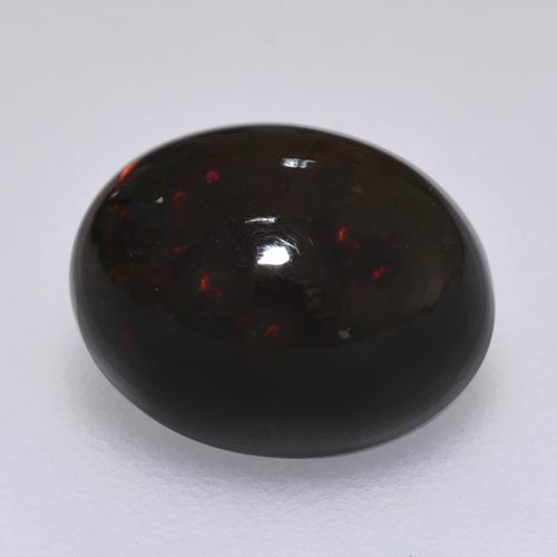 1,49 ctw natürlicher mehrfarbiger Schwarzer Opal, Oval Schliff, Lichtundurchlässig