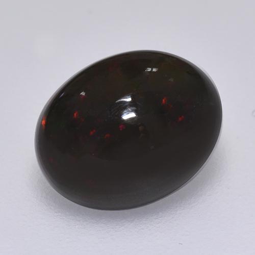 1,49 ctw natürlicher mehrfarbiger Schwarzer Opal, Oval Schliff, Lichtundurchlässig