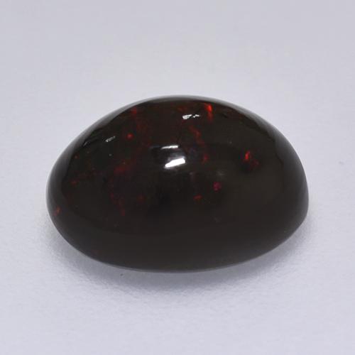 1,49 ctw natürlicher mehrfarbiger Schwarzer Opal, Oval Schliff, Lichtundurchlässig