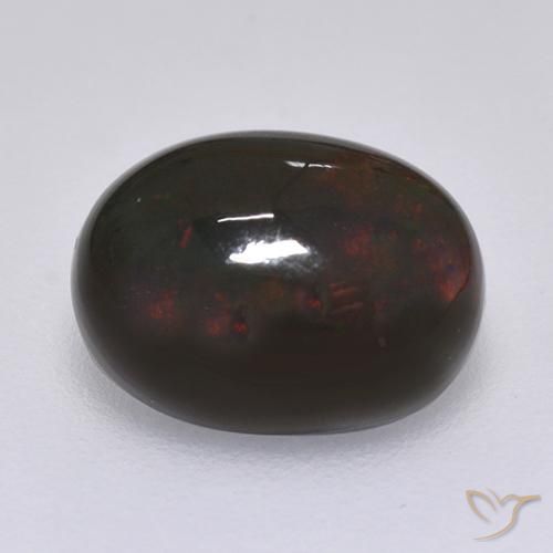 1.27ct Natürlicher Mehrfarbig Schwarzer Opal, Oval, Lichtundurchlässig