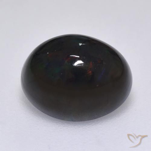 1.44ct Natürlicher Mehrfarbig Schwarzer Opal, Oval, Lichtundurchlässig