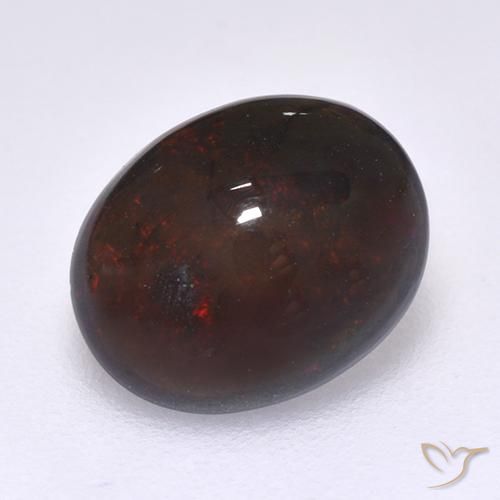 1.14ct Natürlicher Mehrfarbig Schwarzer Opal, Oval, Lichtdurchlässig